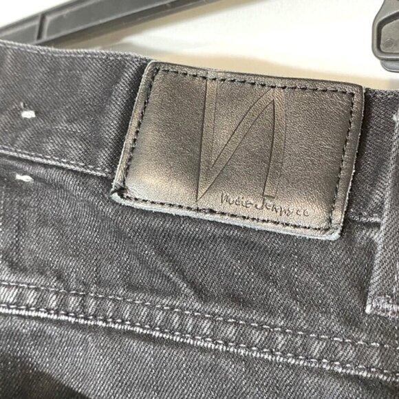 Nudie Jeans Washed Dry Black Slim Jim Organic Cotton Slim Leg Jeans 33 - Picture 3 of 16